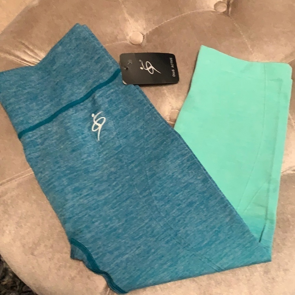 OtoS Active ombre crop leggings, turquoise-green